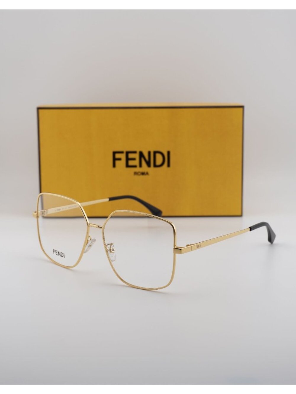 Fendi FE50009U 034 Square Eyeglasses - Gold 57mm